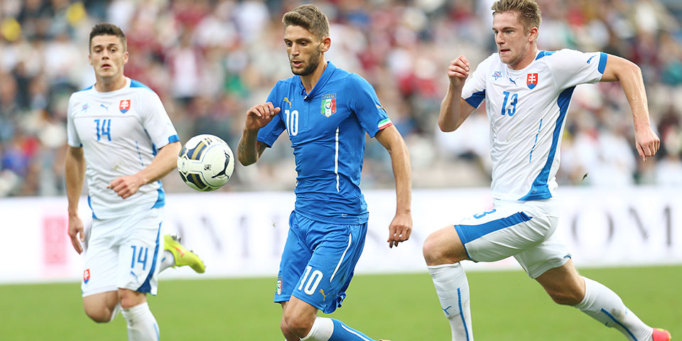Berardi in azione con la maglia dell'Italia under 21 (fonte: sassuolocalcio.it)