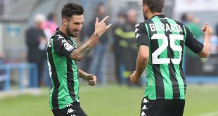 sassuolo-bari politano berardi esultanza