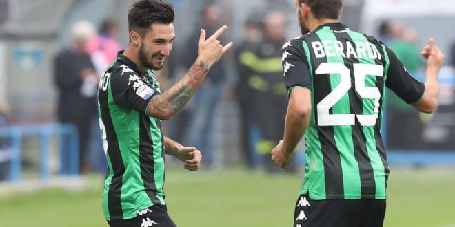 sassuolo-bari politano berardi esultanza