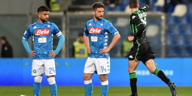 Domenico Berardi esultanza Sassuolo-Napoli