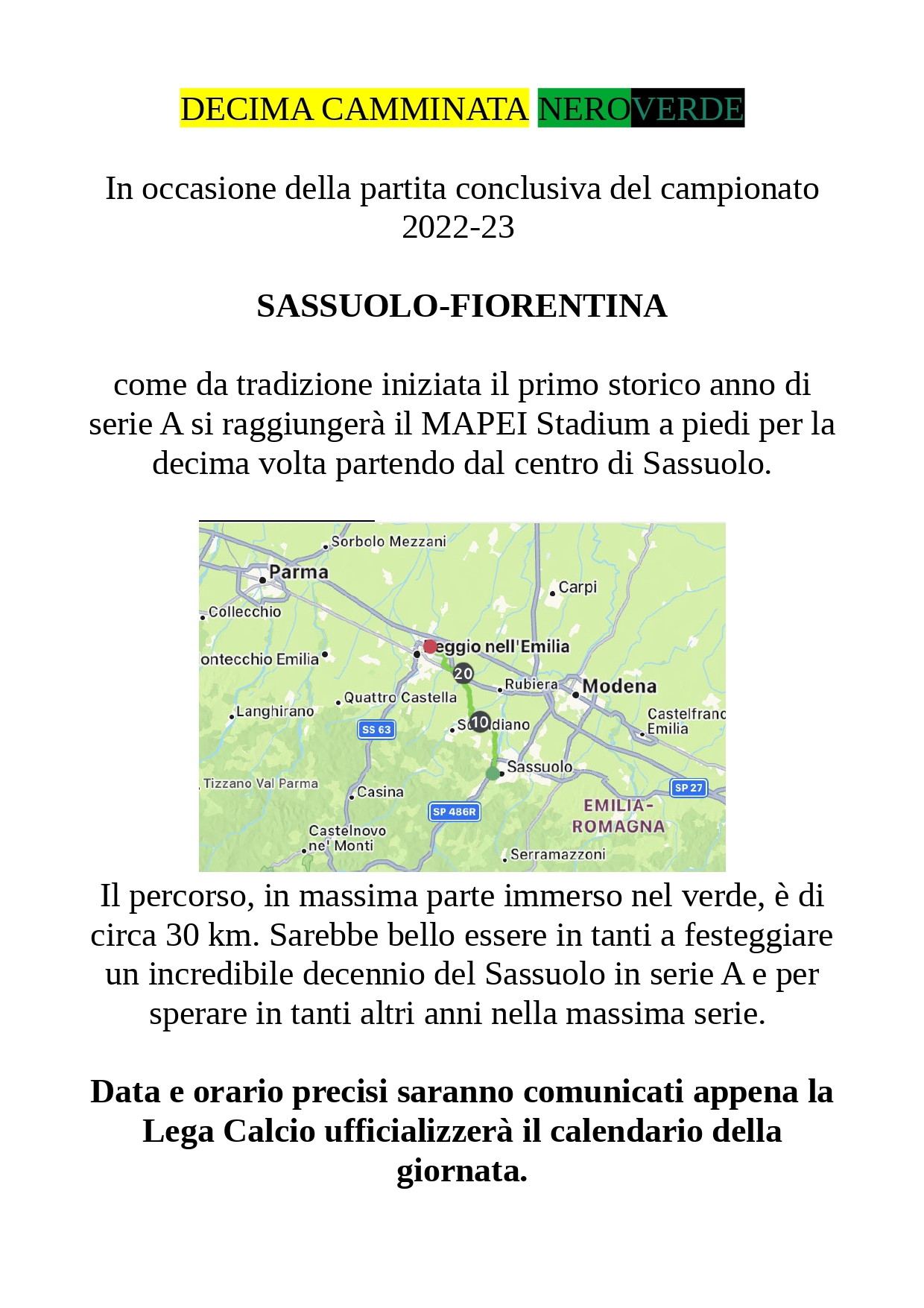 camminata neroverde 2023