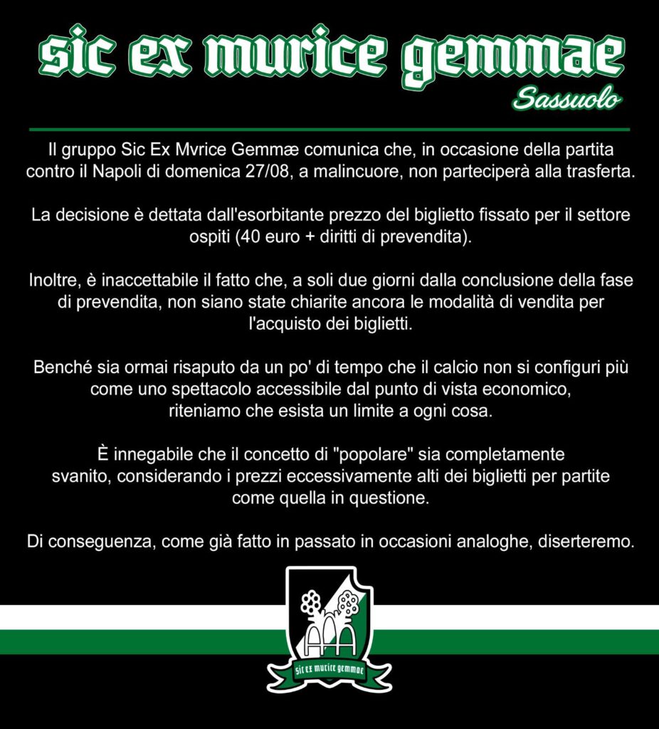 tifosi napoli-sassuolo